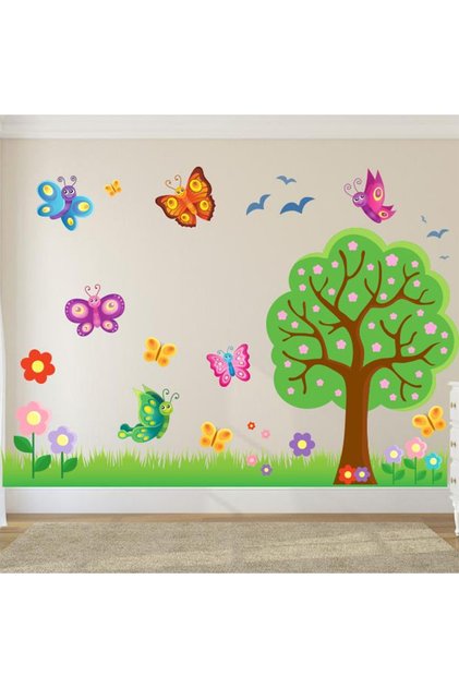 Butterflies and Nature Concept Baby and Kids Room Wall Sticker