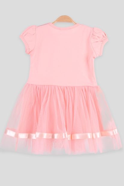 Breeze Kız Çocuk Elbise Ördekli 3-8 Yaş, Somon - 5