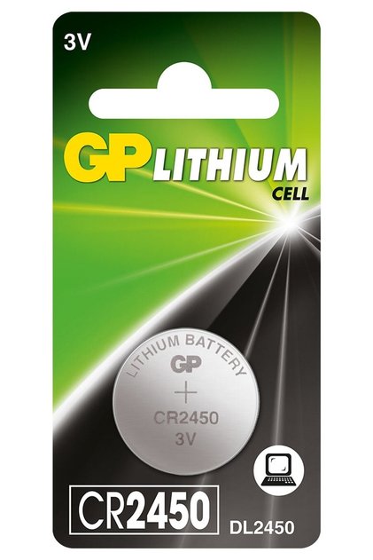 Cr2450 2450 Boy Lityum Düğme Pil, 3 Volt, Tekli Kart