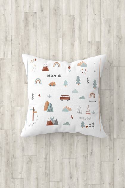 Cute Nature Patterned Children's and Baby's Room 3-Piece Throw Pillow Cover Tlakr-057