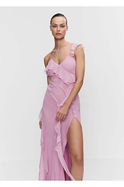 mango pink ruffle dress Mango Chiffon Ruffle Dress Mango Chiffon Ruffle Dress Black ModeSens