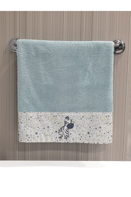Zebra Pattern Embroidered One Piece Children Baby Towel 50x90 Cm 100% Cotton
