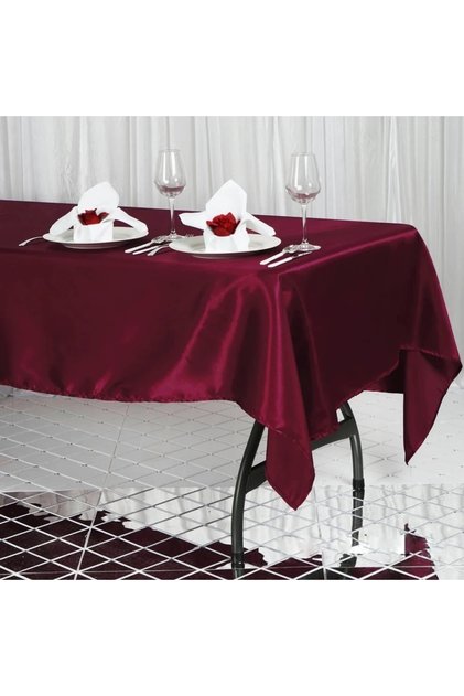 Burgundy Satin Tablecloth
