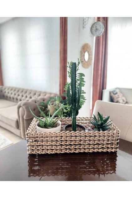 Wicker Jute Rope Basket Flower Pot Basket Flower Pot Holder