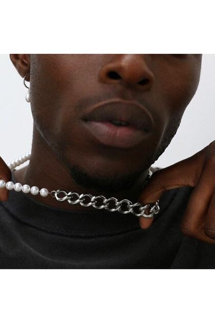 Mupten Hiphop Ares Pearl Steel Necklace
