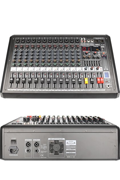 Midex Mpx-1600p Power Mikser Amfi 12 Kanal 2x800w Multi Efekt Bt