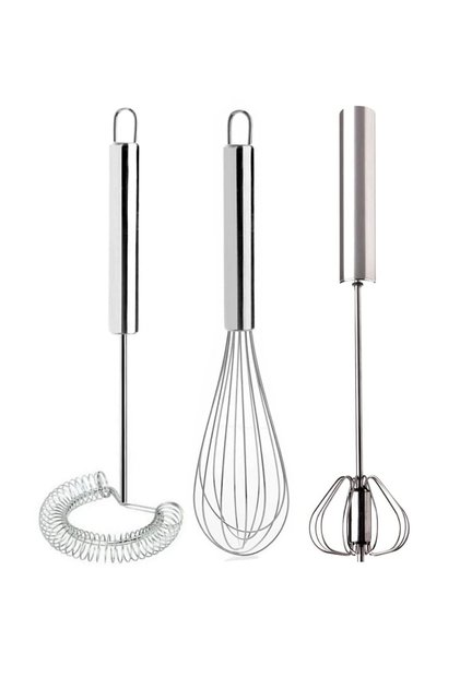 Set of 3 Beaters, Automatic Press Beater, Wire Beater, Egg Beater, Sauce Mixer, Mixer