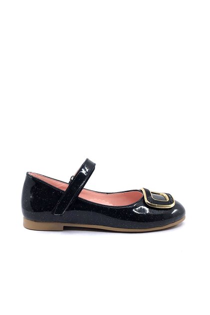 4230 Girl's Buckle Velcro Ballerina Shoes