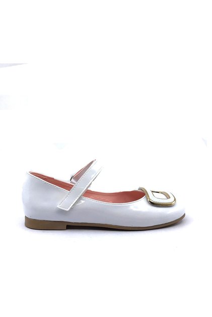 4230 Girl's Buckle Velcro Ballerina Shoes