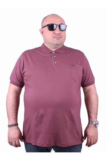 Large Size Lycra Classic Pocket Polo T-Shirt 11501 Purple