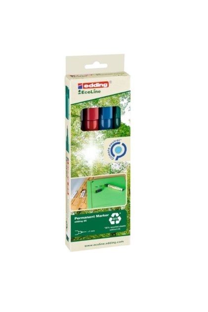 Permanent Marker Ecoline 25, Set of 4 Permanent Non-Erasable Markers