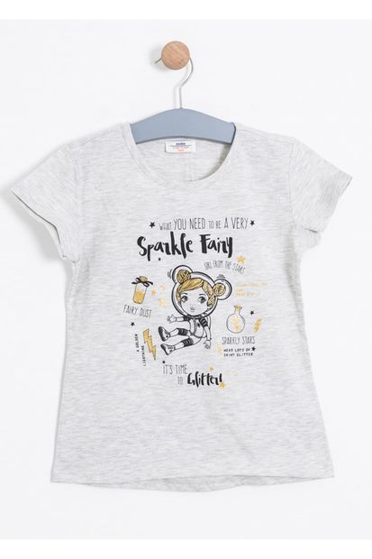 Soobe Bej Melanj Kız Bebek Kısa Ko lT-Shirt - 1
