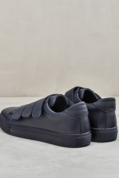 Elle Shoes Hakiki Deri Lacivert Erkek Ayakkabı - 4