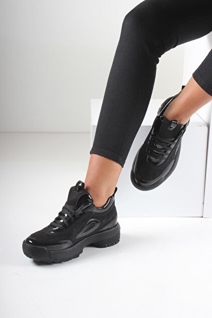 İnan Ayakkabı Siyah Kadın Spor Ayakkabı Y2040 - 4