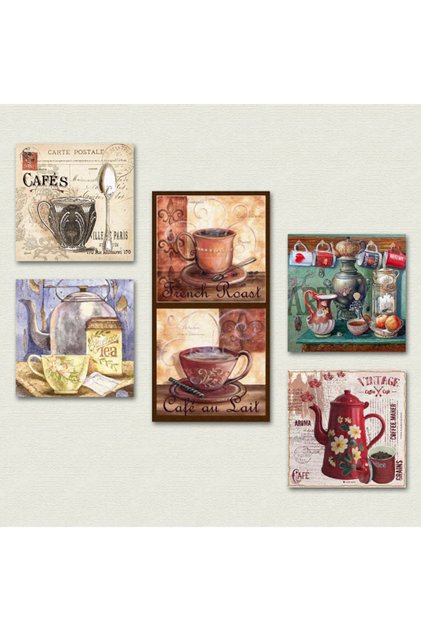 Collage Style 5 Parçalı MDF Tablo ATF126