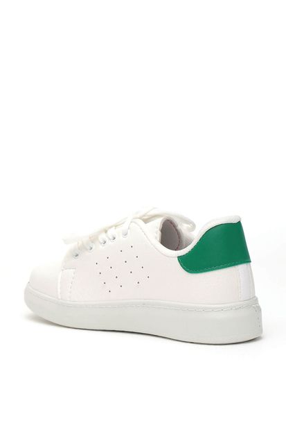 Ayakkabı Modası Beyaz Yeşil Kadın Spor Ayakkabı 888-2018-0130 - 3