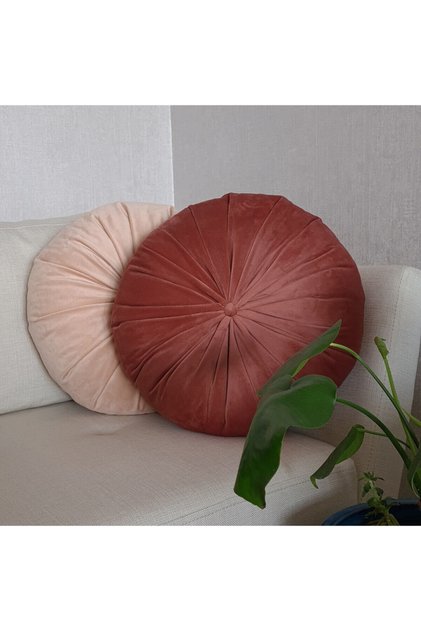 Pink Round Throw Pillow