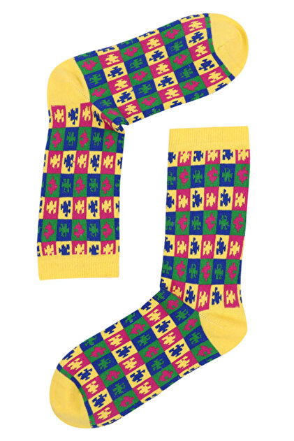 The Socks Company Kadın Çok Renkli 3'lü Paket Desenli Çorap - 4