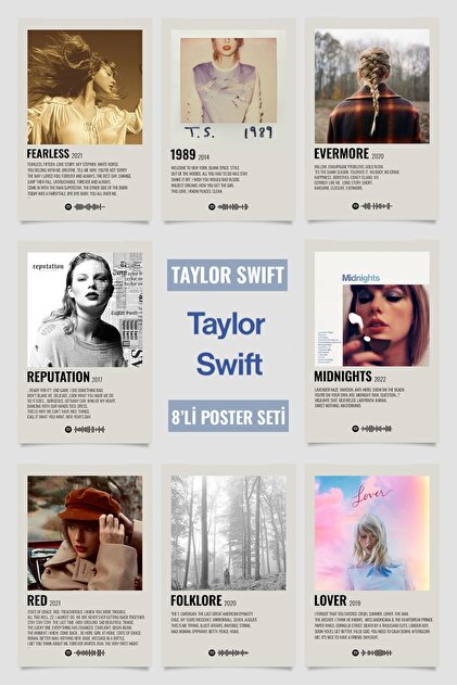 Taylor Swift 4枚セット Vinca Prints Taylor Swift Müzik Albüm Poster Seti Polaroid Müzik