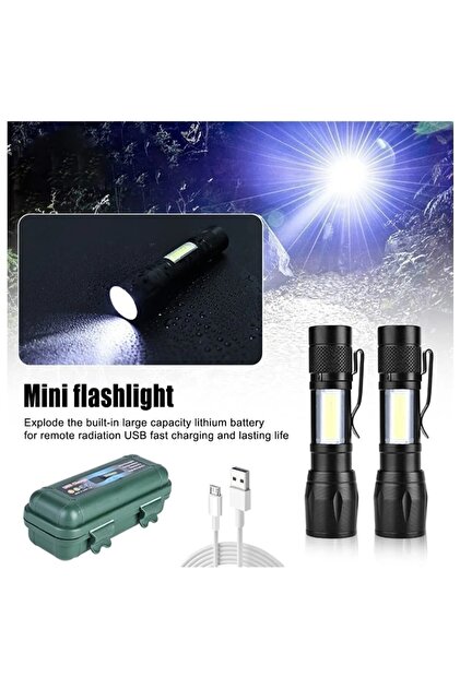 NEWSTORE HOME Ultra Güçlü 2500 Lumen 5w Cob Led Usb Şarjlı El
