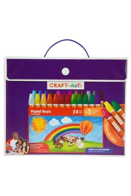 Craft&arts Pastel Boya 24+3 Lü Çanta U1524-ck