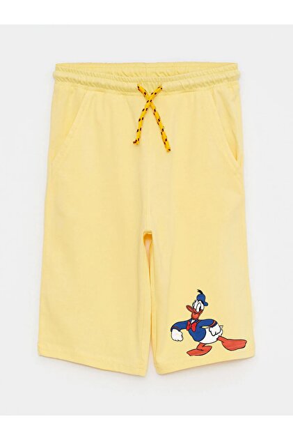 Yellow Shorts - Kids, Elastic Waist Printed
