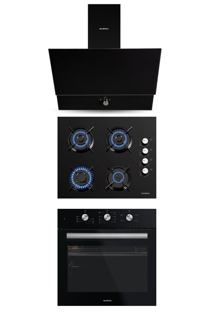 SİYAH ANKASTRE CAMLI SET YENİ MODEL