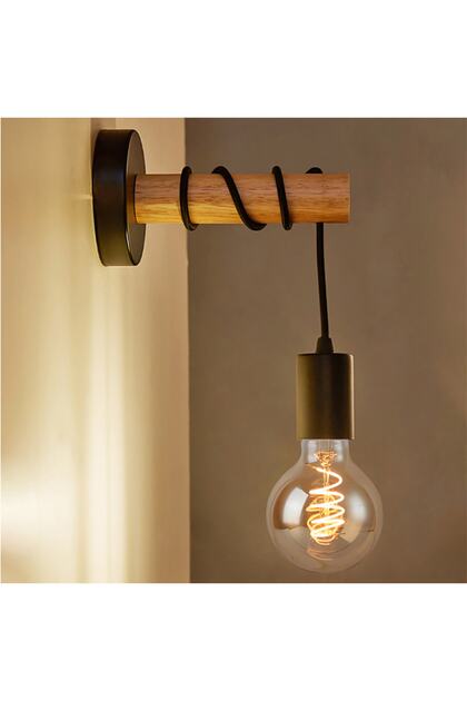 Sima Chandelier Wooden Black Single Wall Lamp Sconce