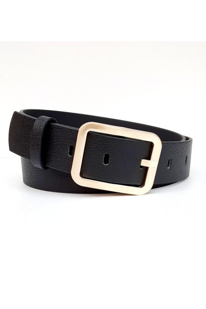 Women's Black Gold Buckle Belt, Jean Belt, Jacket Belt, Trouser Belt