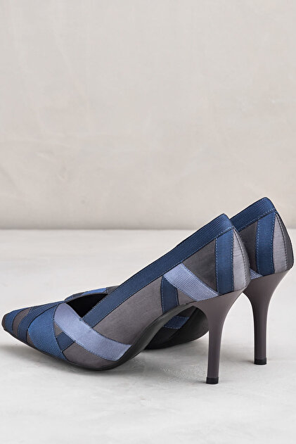 Elle Shoes ELISHA Füme Mavi Kadın Topuklu Ayakkabı - 3