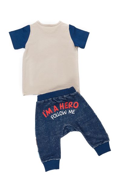 Denokids Mavi Kamuflaj Erkek Çocuk Follow Hero Pantolon Takım CFF-18Y1-103 - 5