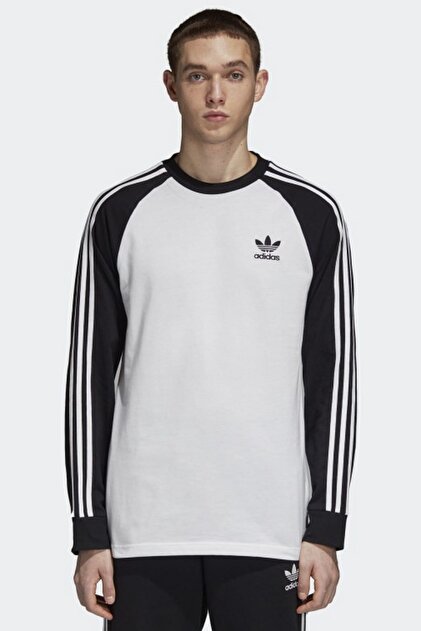 adidas Erkek Originals Sweatshirt - 3-Stripes Ls T - DH5793 - 1