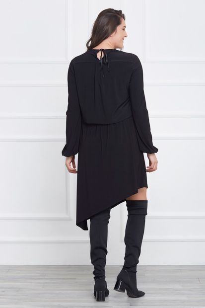 Laranor Kadın Siyah Asimetrik Kesim Elbise 17LB9019 - 2