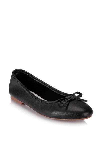 Hotiç Hakiki Deri Siyah Kadın Ayakkabı - 2