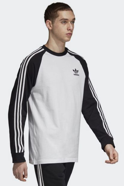 adidas Erkek Originals Sweatshirt - 3-Stripes Ls T - DH5793 - 3