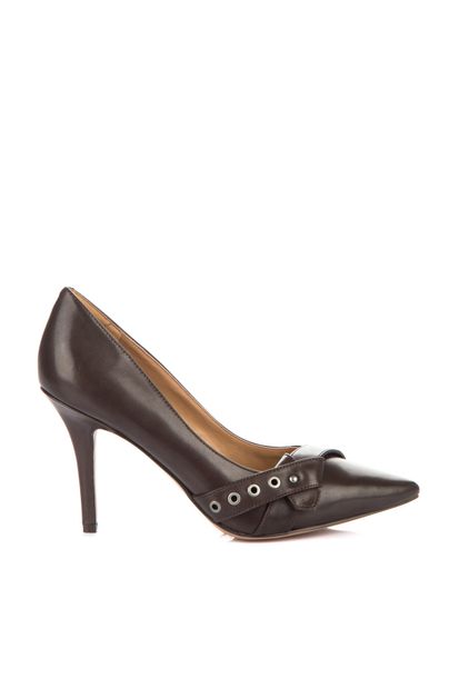 Nine West Hakiki Deri Kahverengi Kadın Topuklu Ayakkabı 25014104-0KN - 5