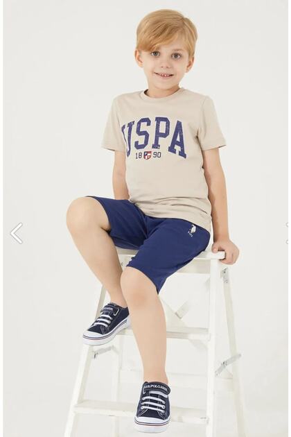 Boy, Licensed, Uspa Written, 100% Cotton, T-shirt Bermuda Set