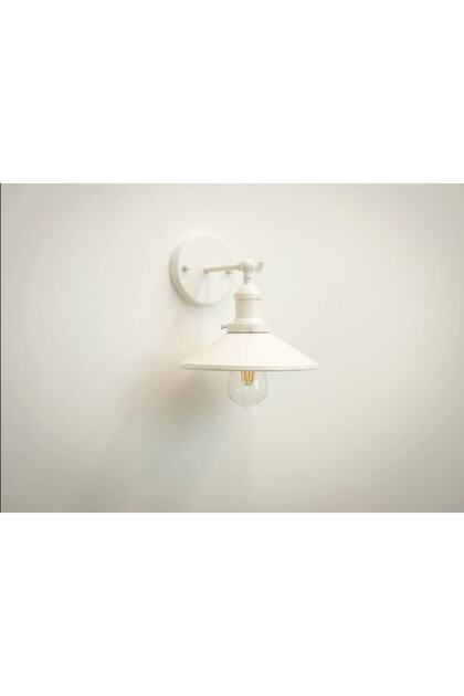 Retro, Rustic 1, Vintage White 1xe27 Lampholder Metal Wall Sconce Hat Diameter: 23cm