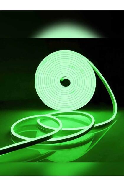 Mutfak Tezgah Arası Neon Led 12 V -1 Mt Yeşil Renk Şerit Led Trafolu Tak Fişe Calistir