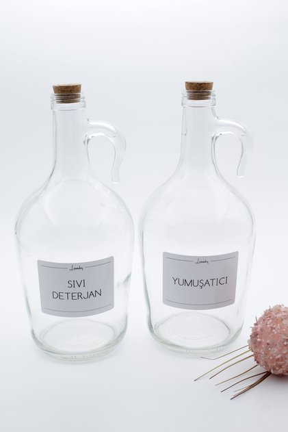 Softener and Liquid Detergent Bottle with Cork Cap 1500ml