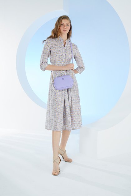 Lavender Print Women's Shoulder Bag 05Po22Y1543