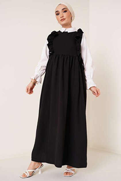 Women's Ruffled Shoulders Gilet Dress