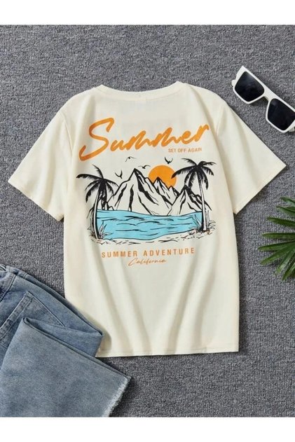 Kids Summer Adventure Oversize Crew Neck Children's T-shirt