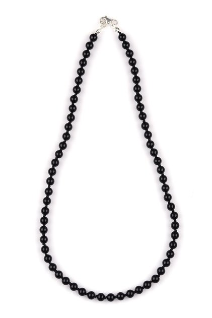 Glass Opal Natural Stone 6 mm Knotted Necklace