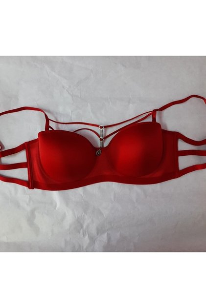 Le Jardın 7014 Underwire Stone Stripe Basic Cup 90 Red