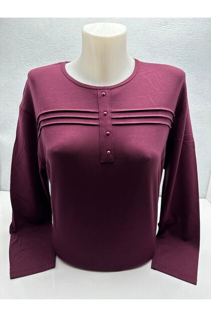 Self Patterned Stoned Lycra Summer Mother's Day Women's Mother's Combed Cotton Blouse