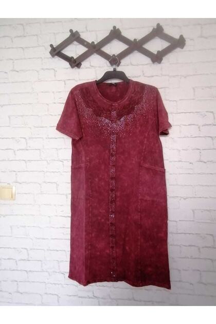 100% Cotton, glittering, Summer, Washed Tensel Fabric, Anti-Sweat, Short Sleeve, Below the Knee Dress