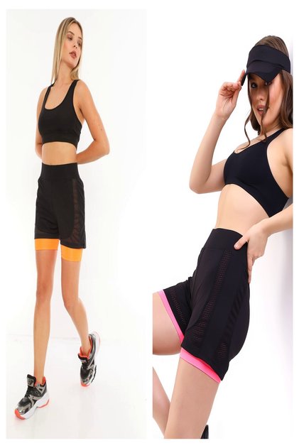 2 Piece Women's Shorts With Inner Tights