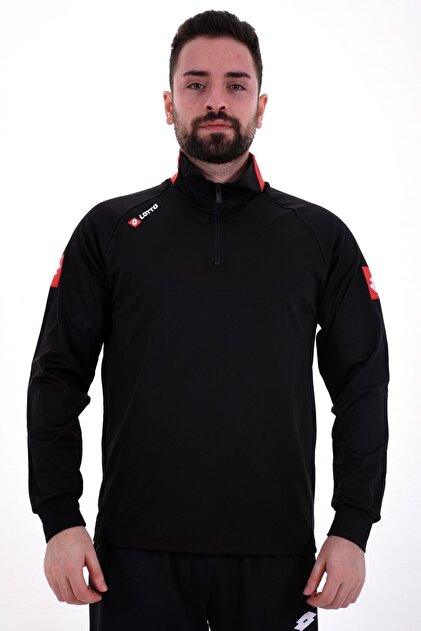 Lotto Sweatshirt(Halfzip) Erkek Siyah/Kırmızı-Joe Sweat Hz Ant Pl
