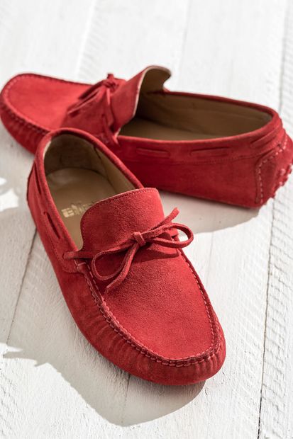 Elle Shoes MONROY Hakiki Deri Kırmızı Erkek Loafer - 1